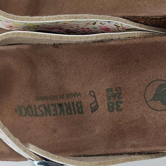 Birkenstock Women's Gizeh Vegan Birko-Flor Watercolor Flower White 38 R - Picture 3 of 7